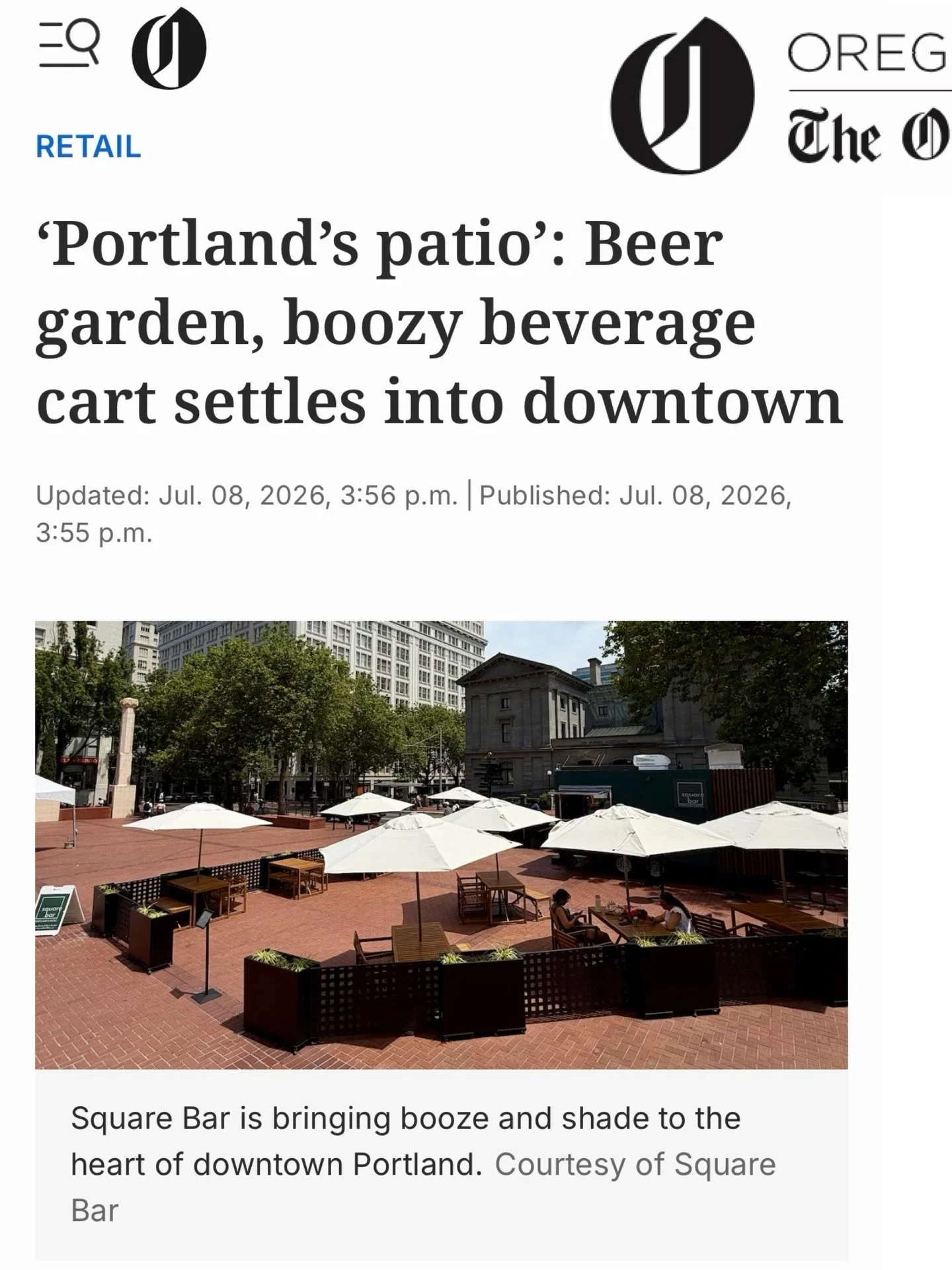 Thank you so much @oregonlive for this amazing write up on our Cart! 

We are so grateful. Can&rsquo;t wait for you to stop by for a bevy! 

@oregonlive 
@theoregonian