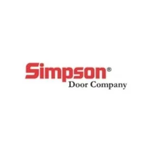 Simpson Door Company logo in red and black text on a white background.