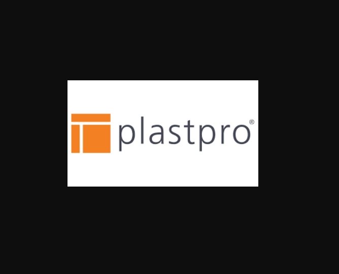 Plastpro logo with orange graphic and black text on white background