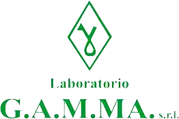 Logo del Laboratorio G.A.M.M.A con simbolo verde e nome scritto sotto.