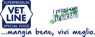 Logo di Vetoline con testo 'le erbe' e slogan 'mangia bene, vivi meglio'