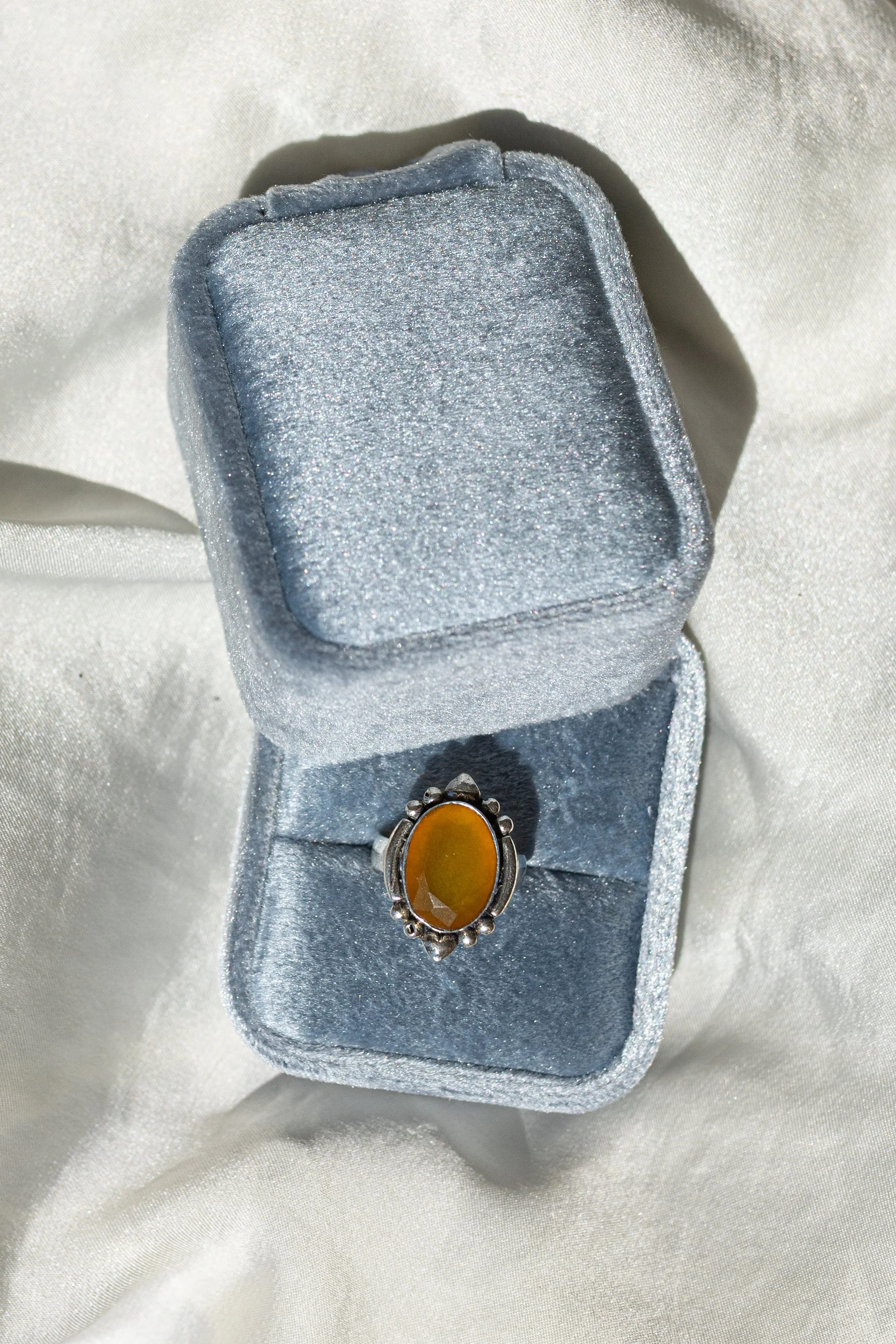 Sterling Silver Yellow Chalcedony Ring