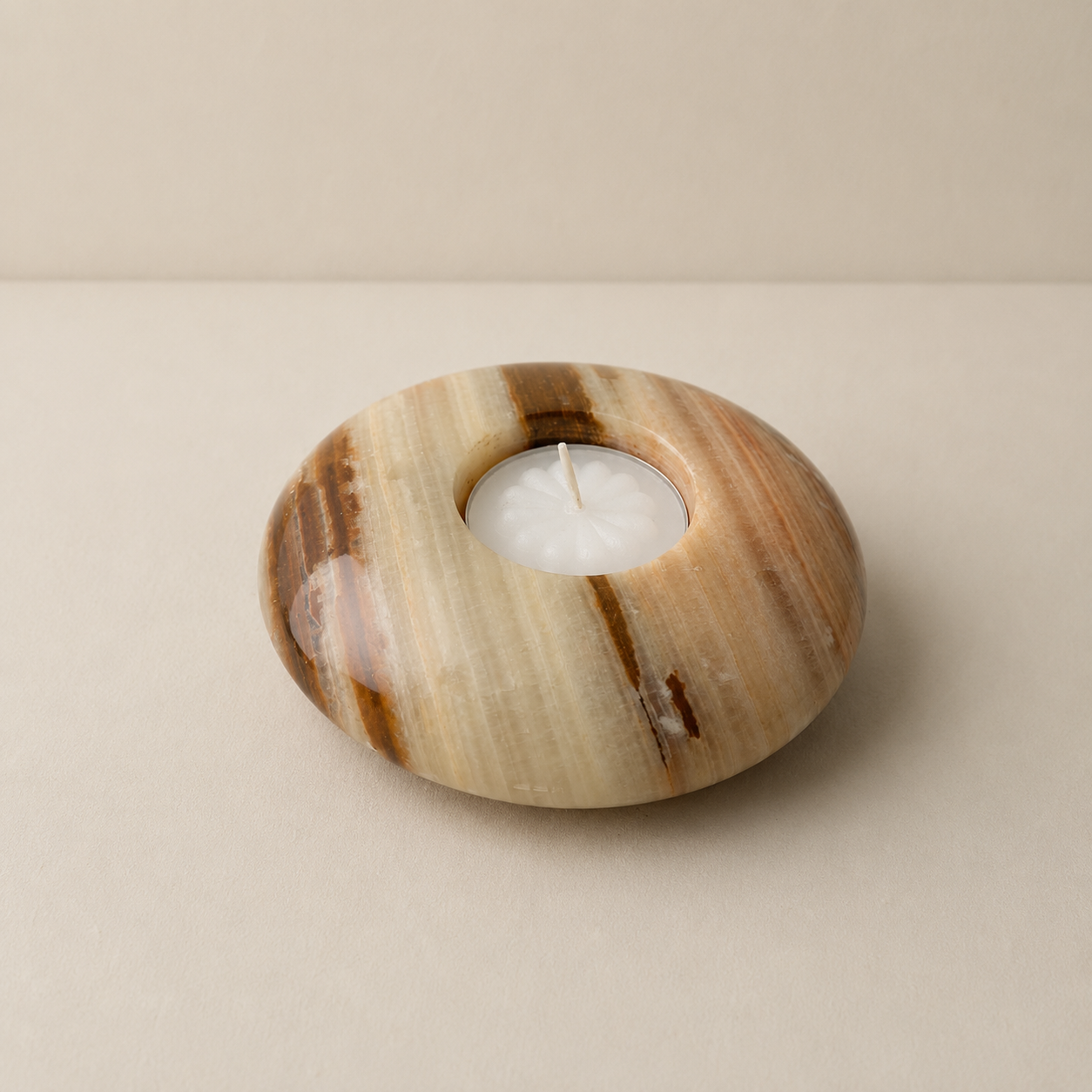 Vintage Onyx Tea Candle Holder
