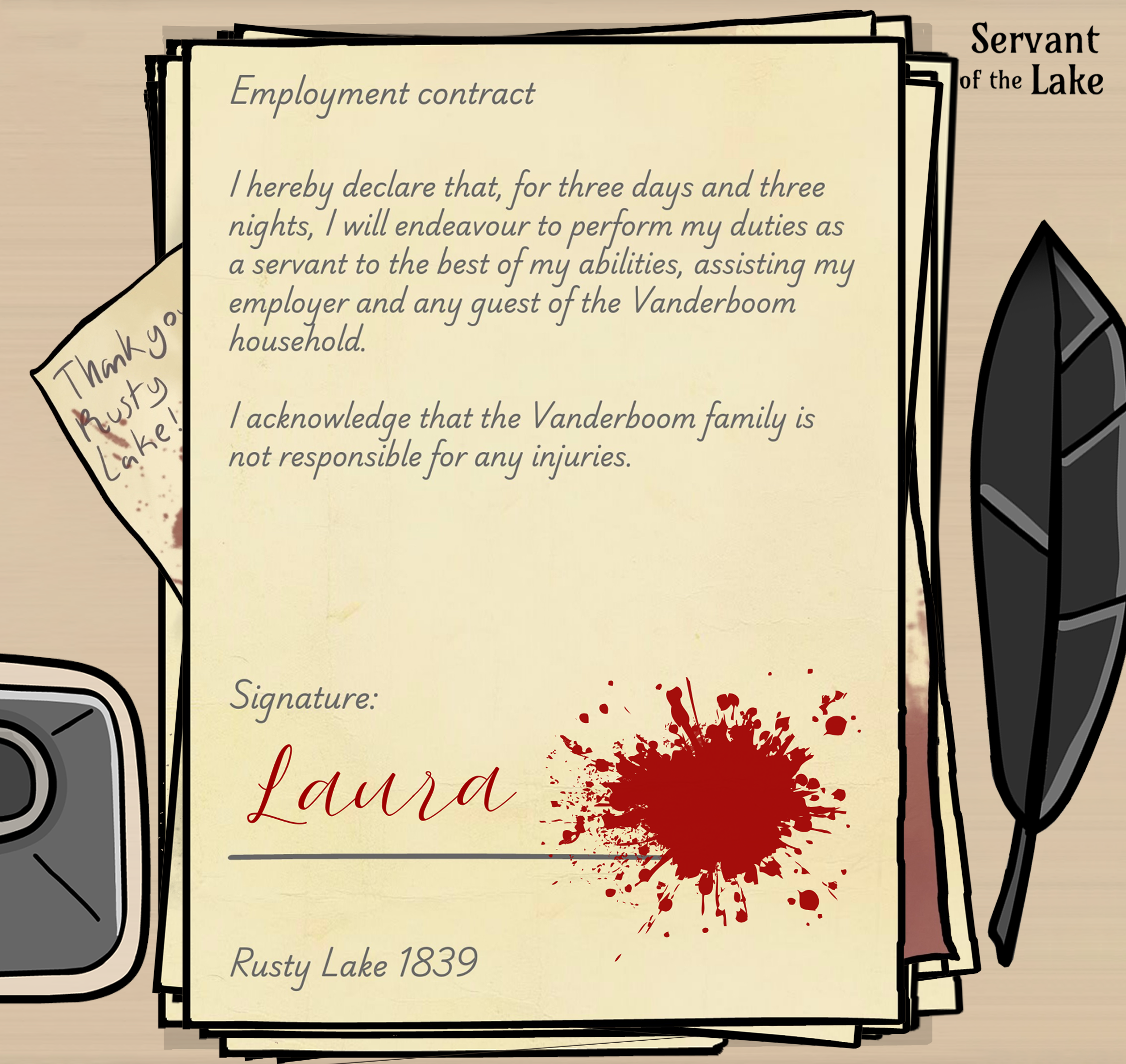 Servant of the Lake Signed Contract 6