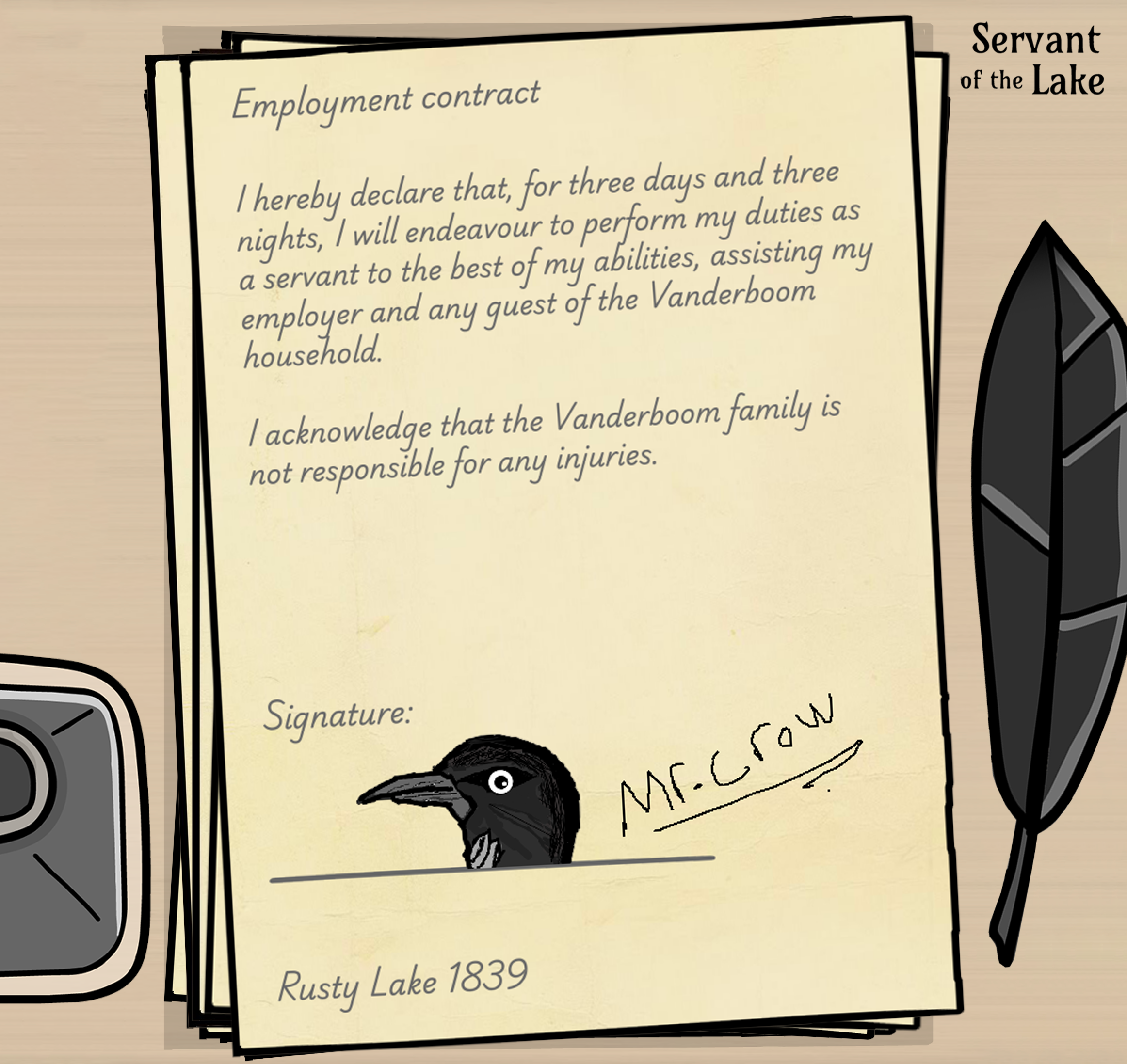 Servant of the Lake Signed Contract 3