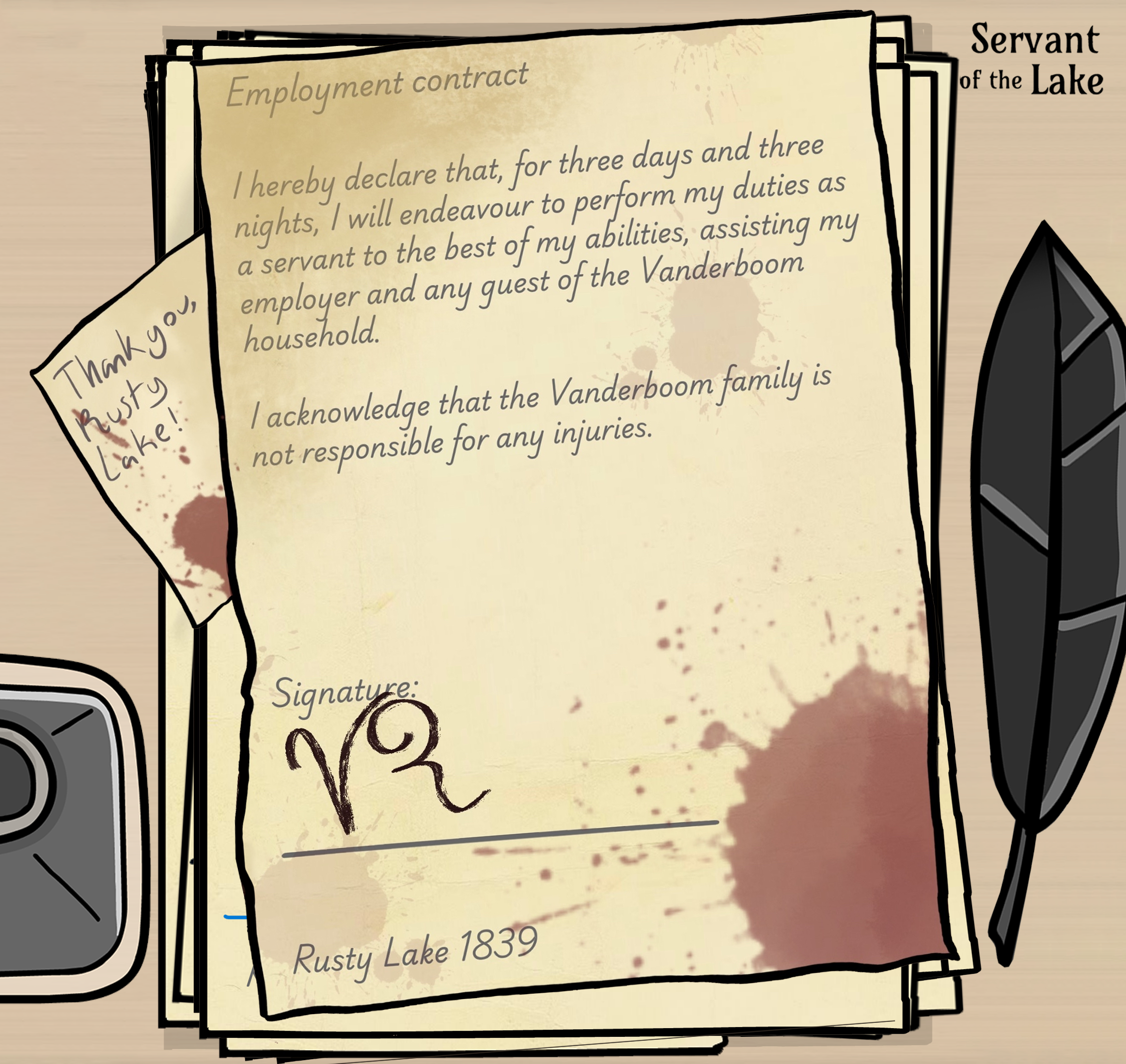 Servant of the Lake Signed Contract 5