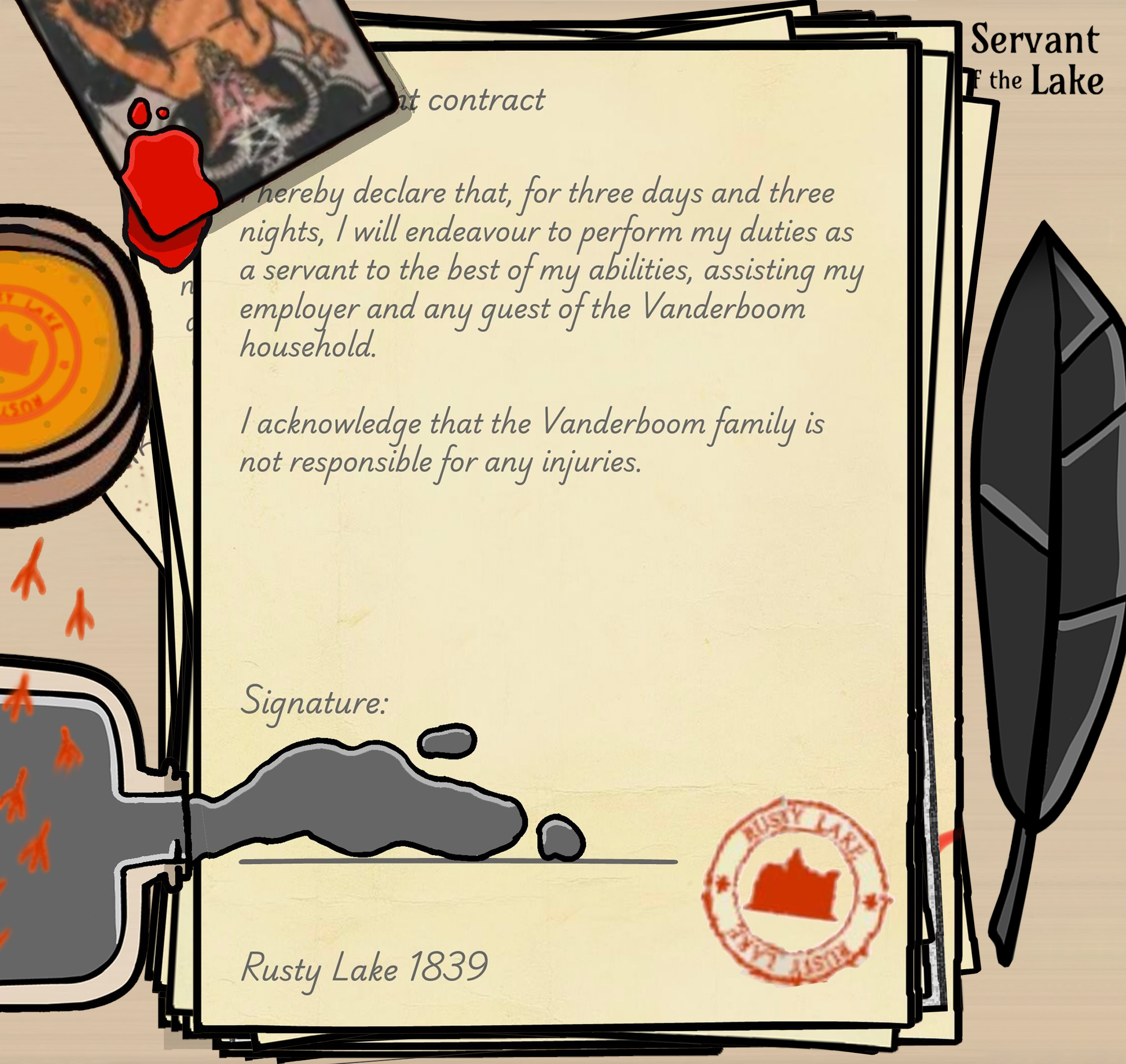 Servant of the Lake Signed Contract 1