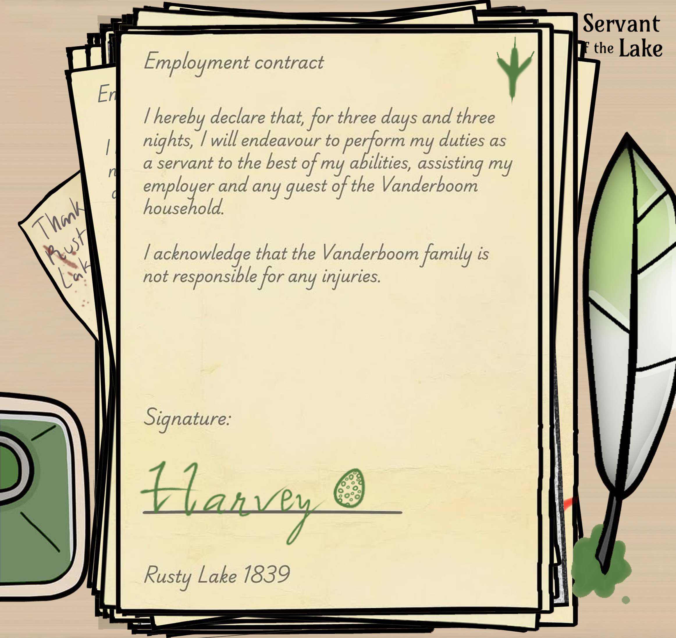 Servant of the Lake Signed Contract 8
