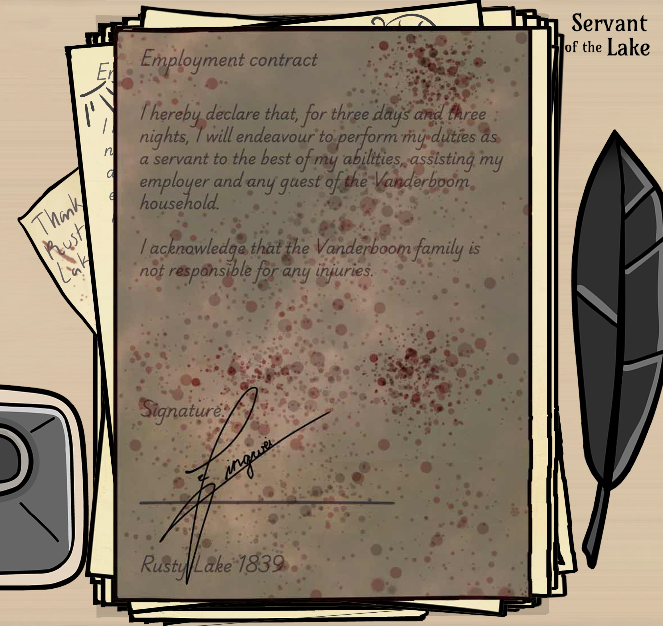 Servant of the Lake Signed Contract 4
