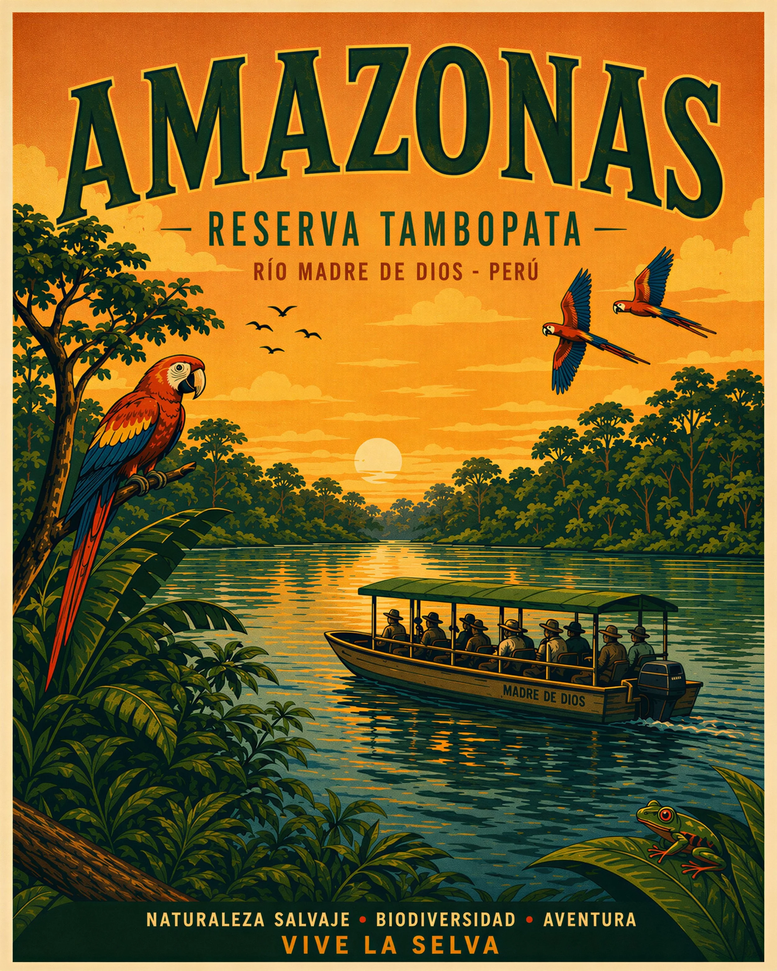 AMAZONAS 2026
📍 Reserva Nacional de Tambopata, Per&uacute;
📅 24 al 28 de noviembre de 2026
👥 14 viajeros
💰 $1.590.000
🔒 Reserva con $450.000

✅ Todo incluido en destino
✨ Alojamiento en Inkaterra Reserva Amaz&oacute;nica

&iquest;Te vienes al co