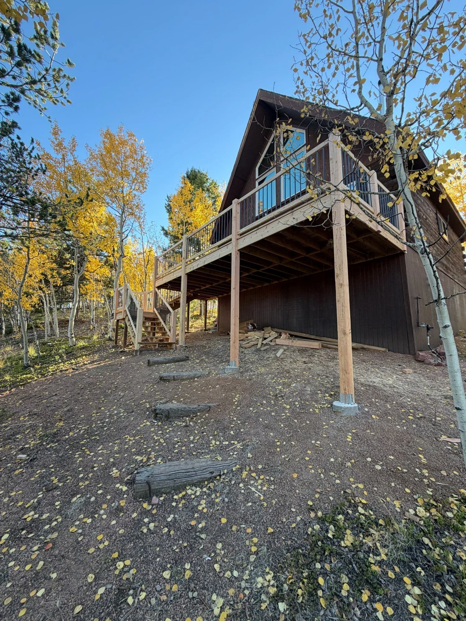 Elevated deck among aspens, Cripple Creek