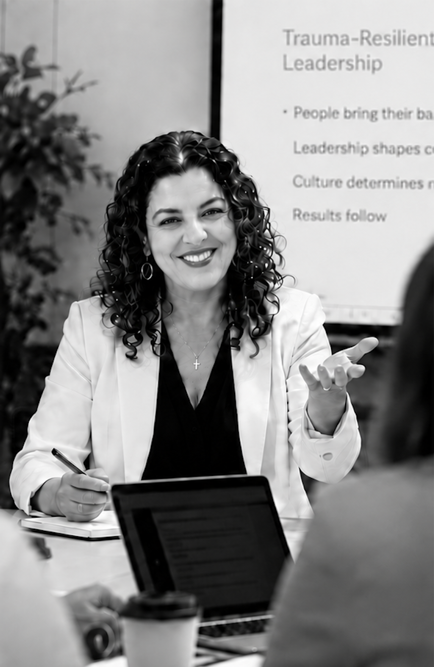 Patty training a team and consulting with an organization