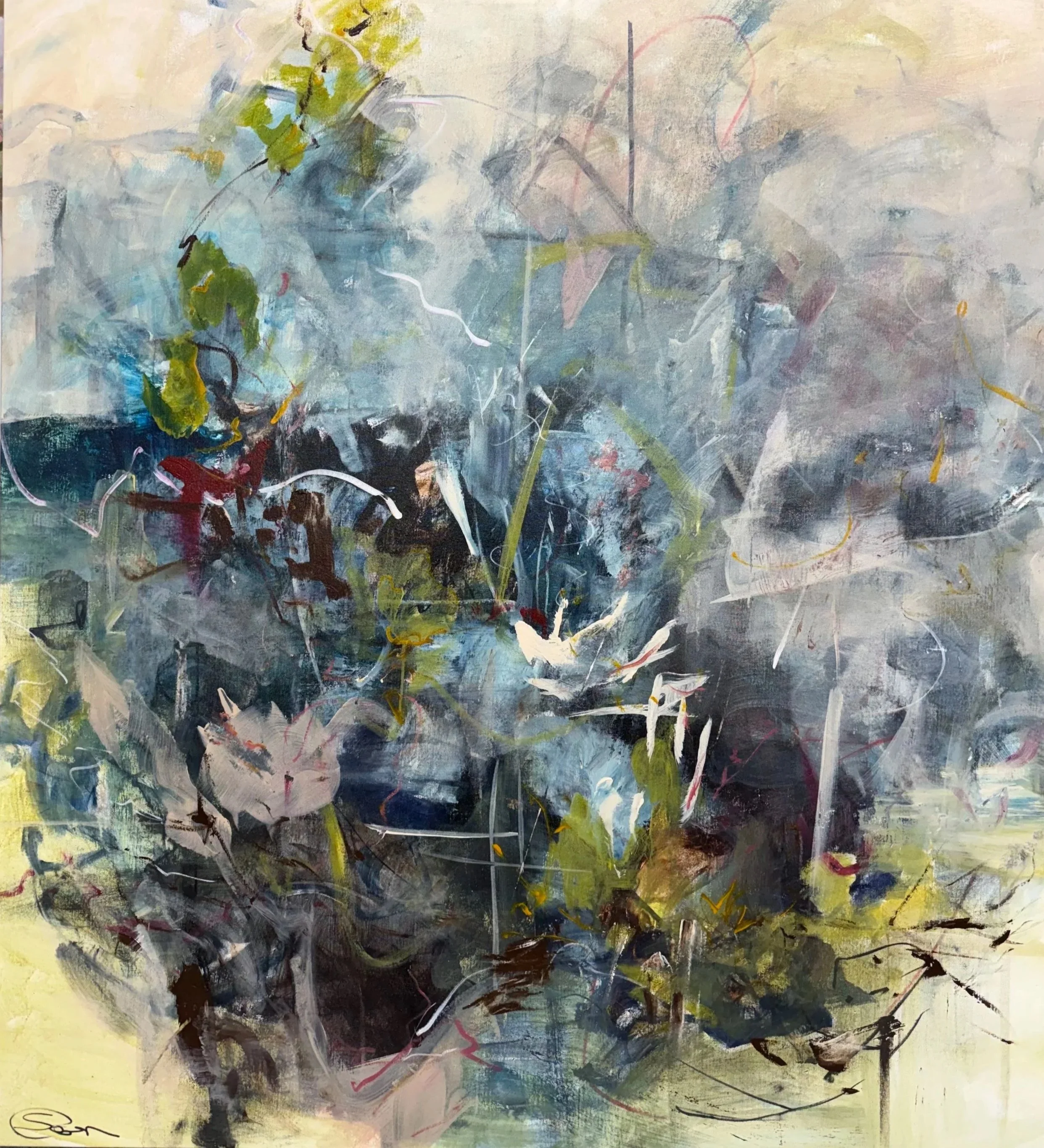 Between Here and Becoming
58 In x 53 in
Acrylic on Canvas
