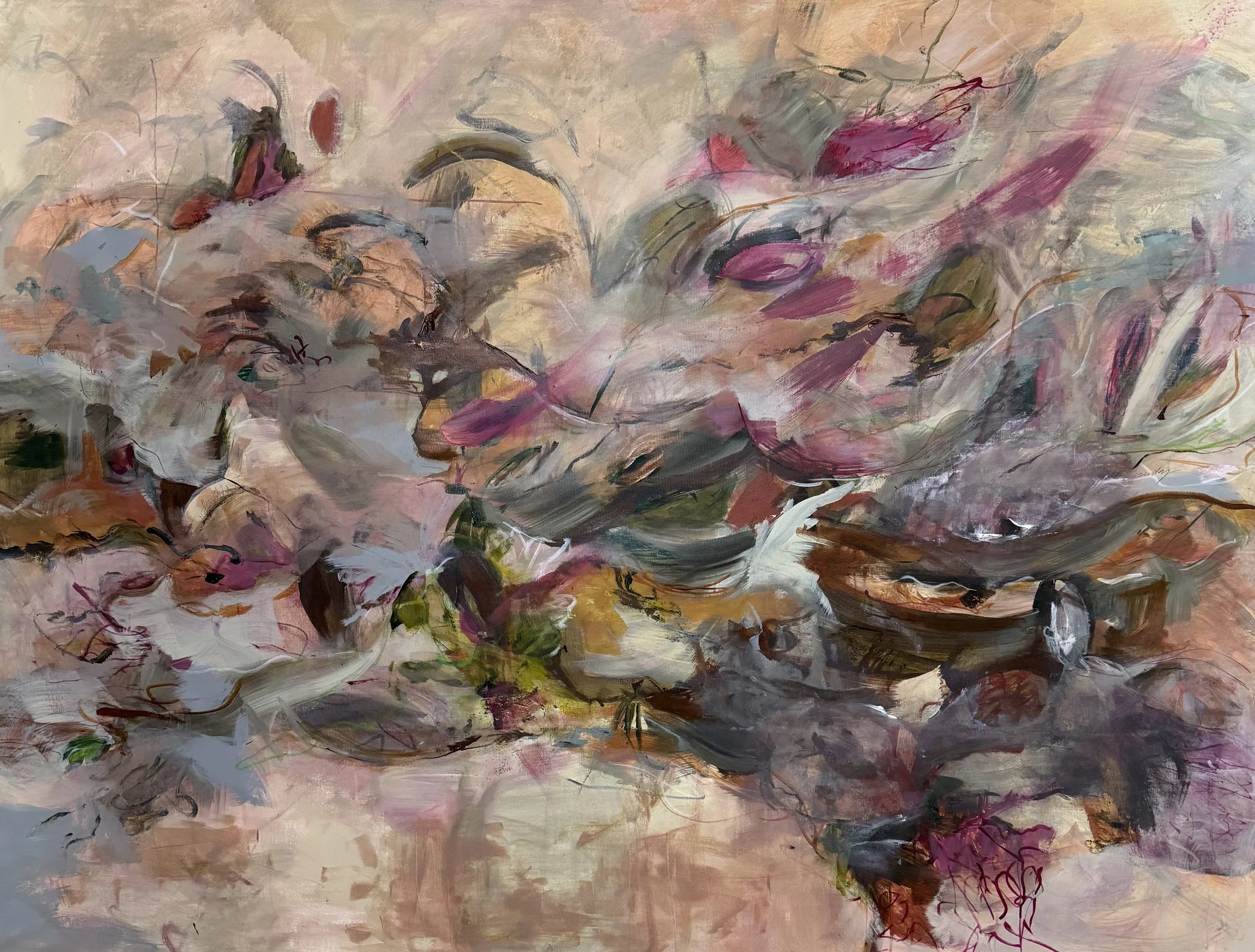 Unwritten Country (Available) Acrylic/Oil stick on canvas 53 in x 58 in 