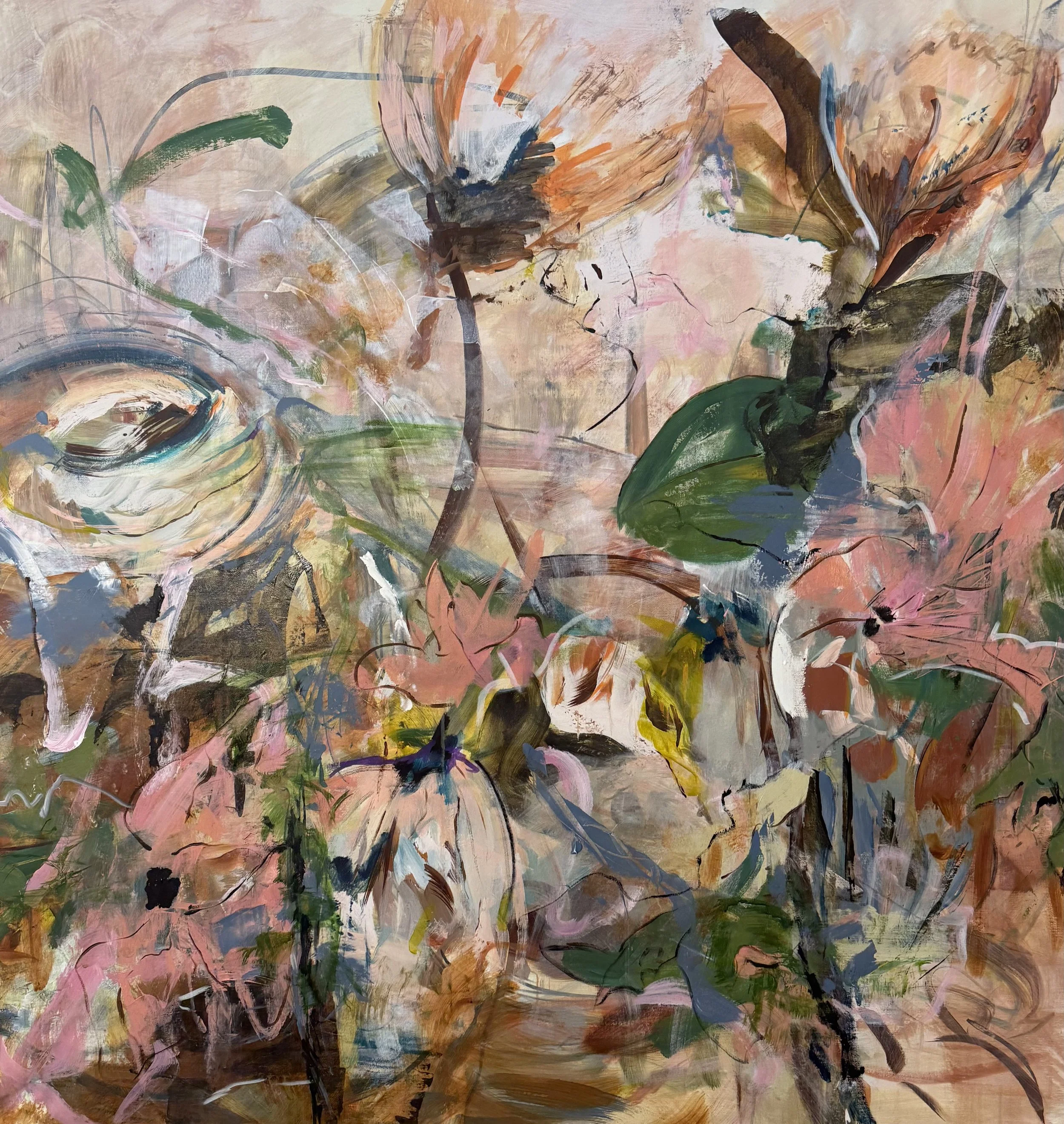 Hum Of Bees 
52 in x 50 in
Acrylic on canvas