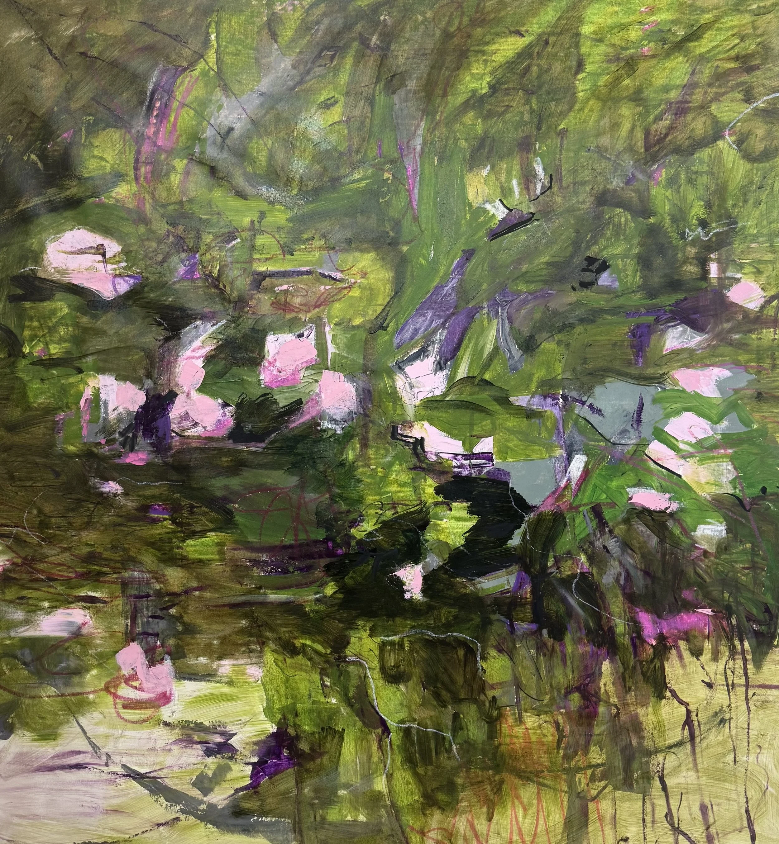 Hedge ,50 x 54in , Acrylic on Canvas (Available at The Avenue Gallery 