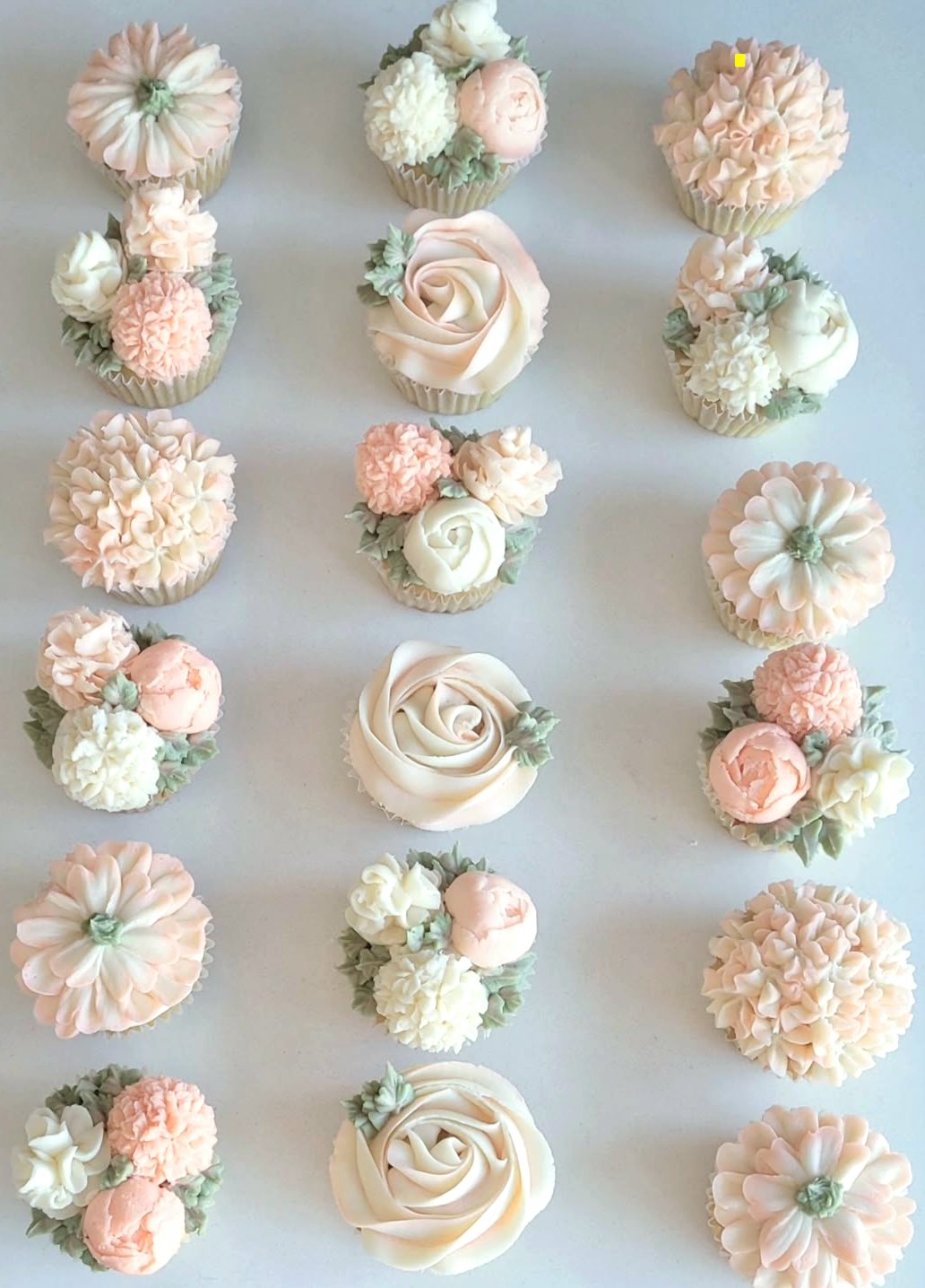 Pink and white flower cupcakes in Ottawa for a bridal shower