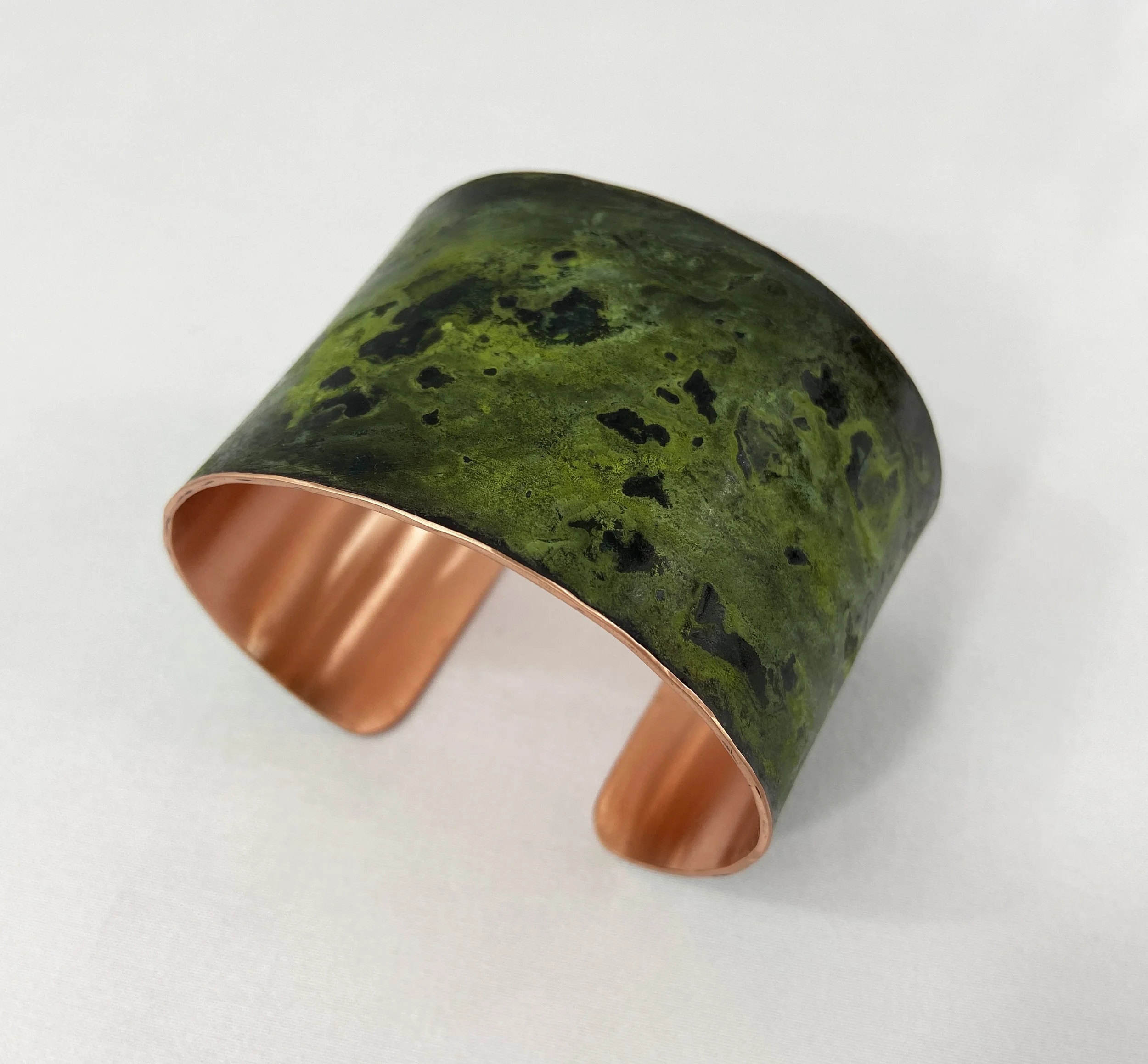 Green Earth Copper Cuff Bracelet (1.75" wide, small)