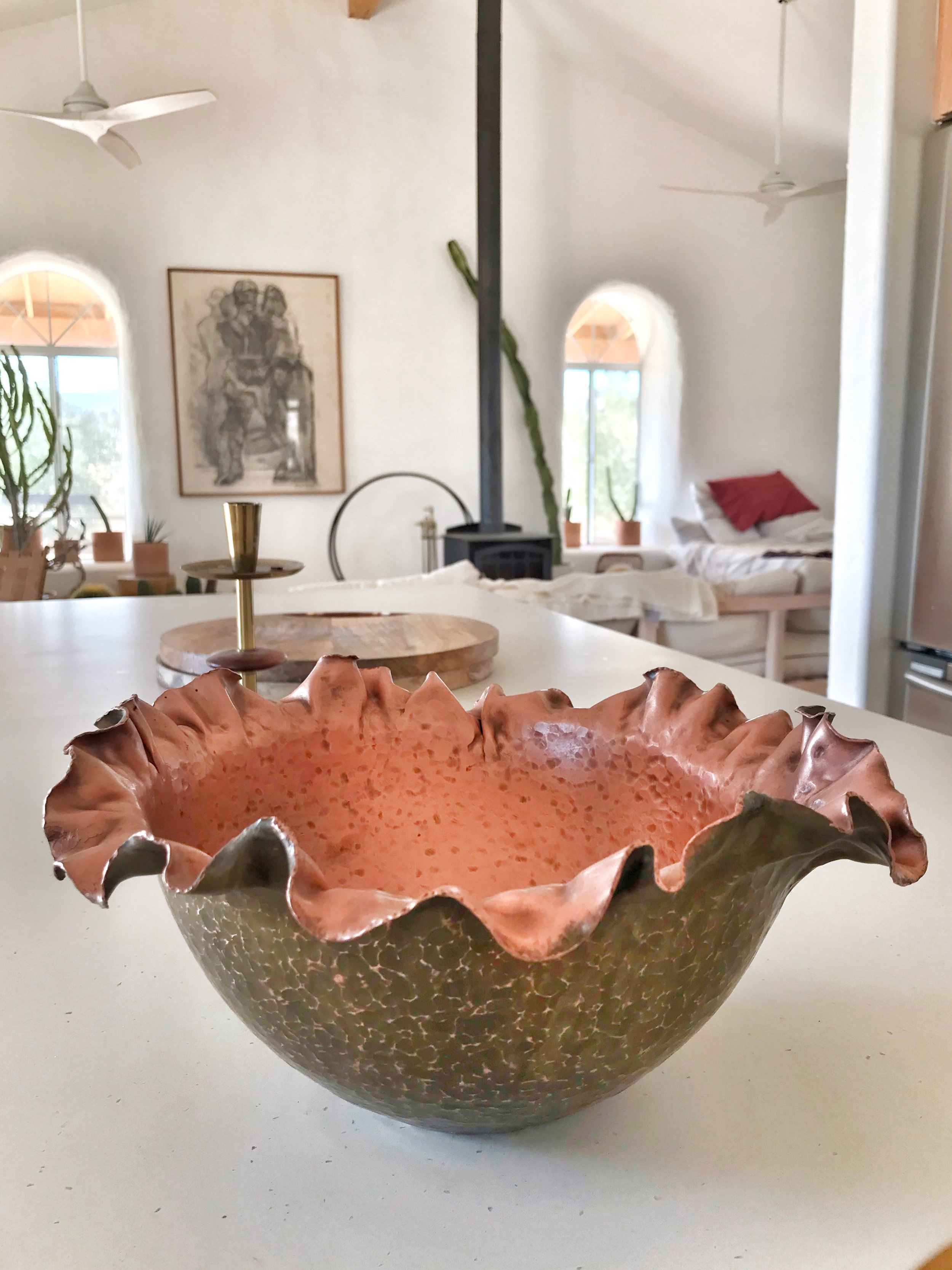 Hammered Copper Serving Bowl