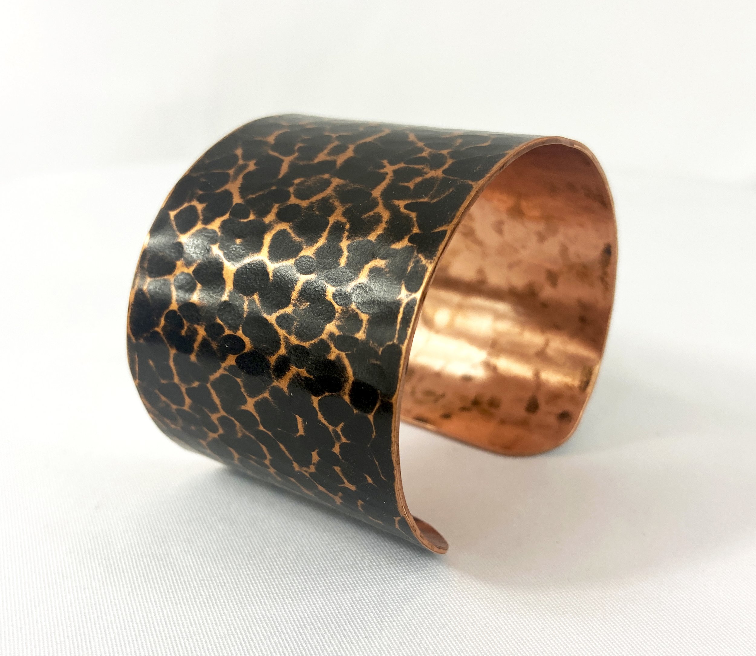 Hammered Copper Cuff with Antique Patina (1.75" wide)