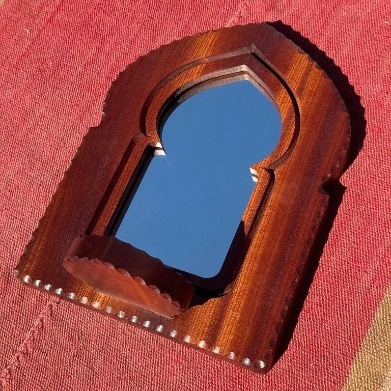 Sapele Altar Mirror (recessed shelf)