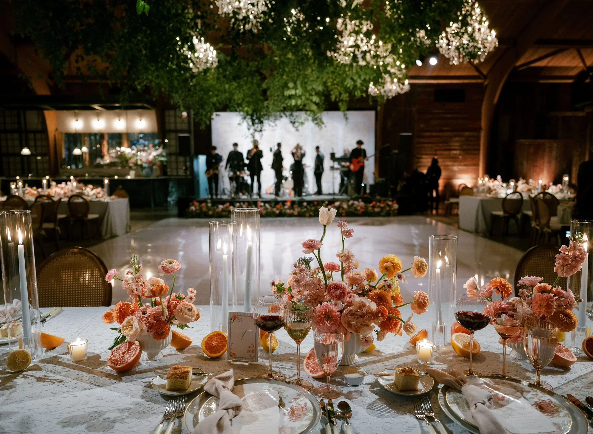 Tablescape With Florals at a Luxury Destination Wedding Planned by Faith Ferguson Productions