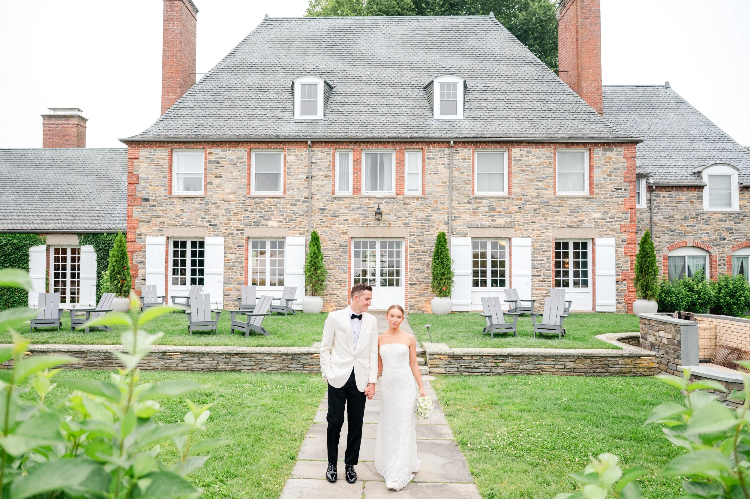 Wedding Couple Outside Wedding Venue - Wedding Planned by Faith Ferguson Productions