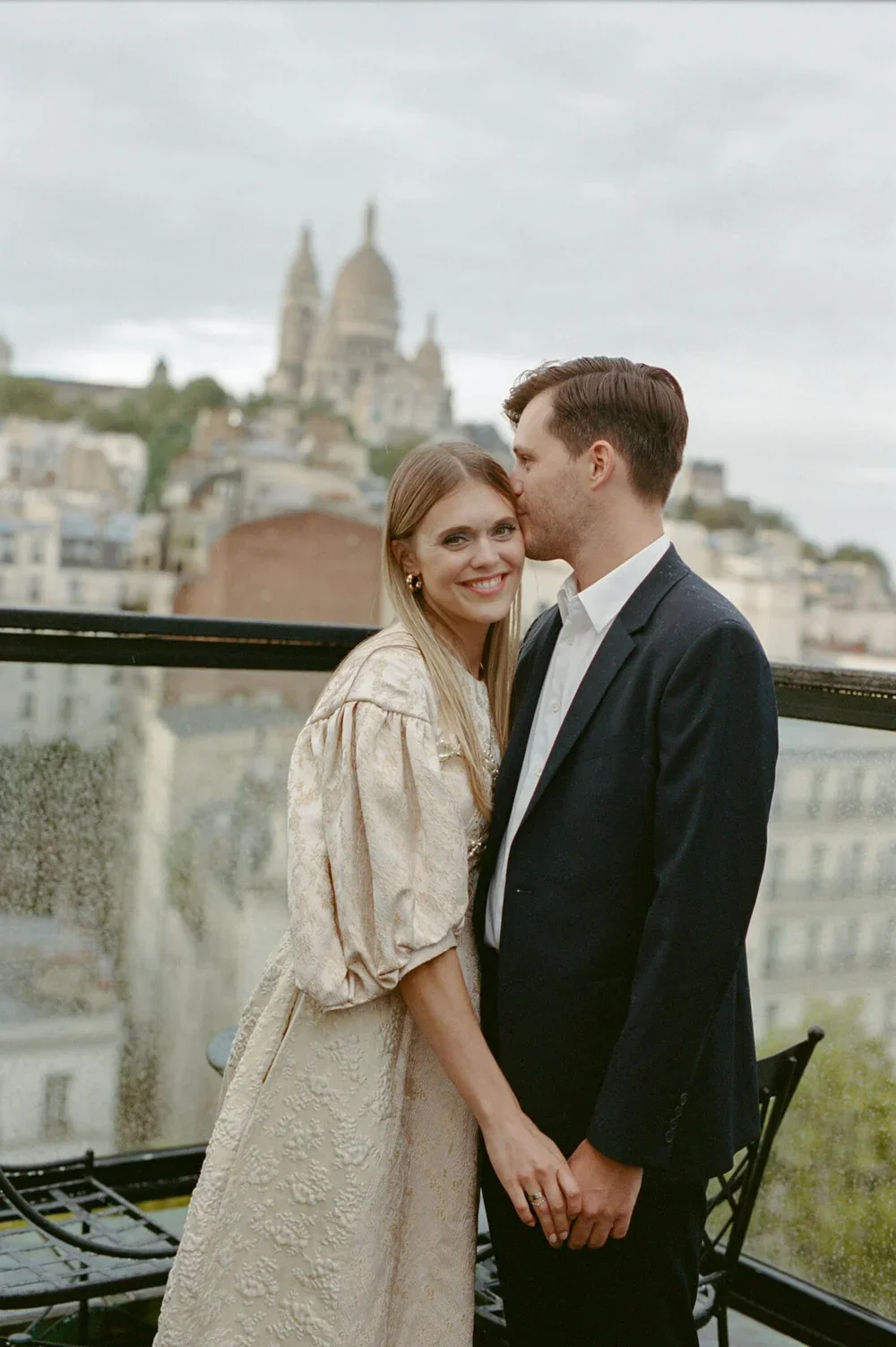 Bride and Groom with Paris in Background at their Destination Wedding Planned by Faith Ferguson Productions