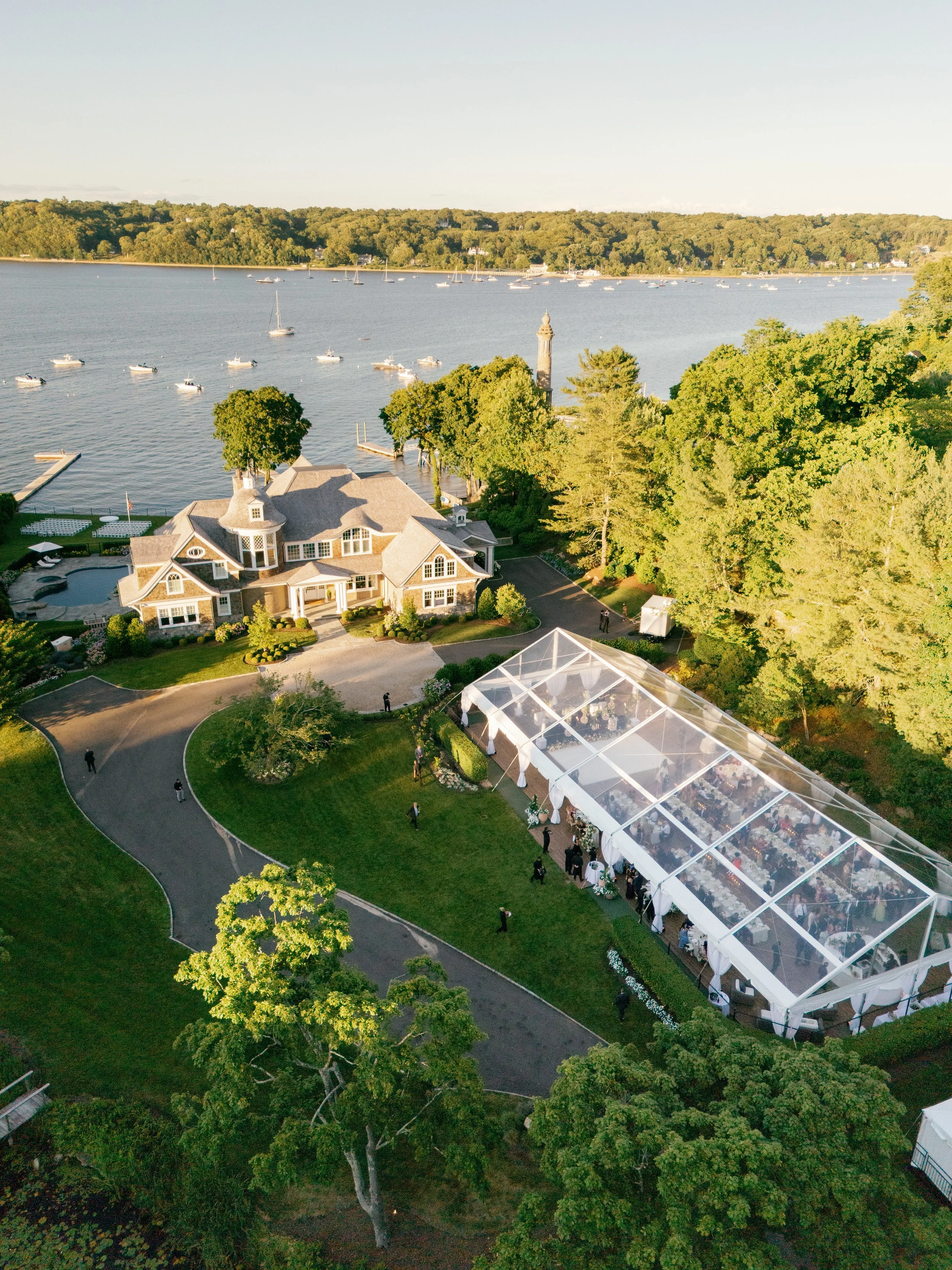 Private Estate with Tent Set Up at a Luxury Wedding Planned by Faith Ferguson Productions