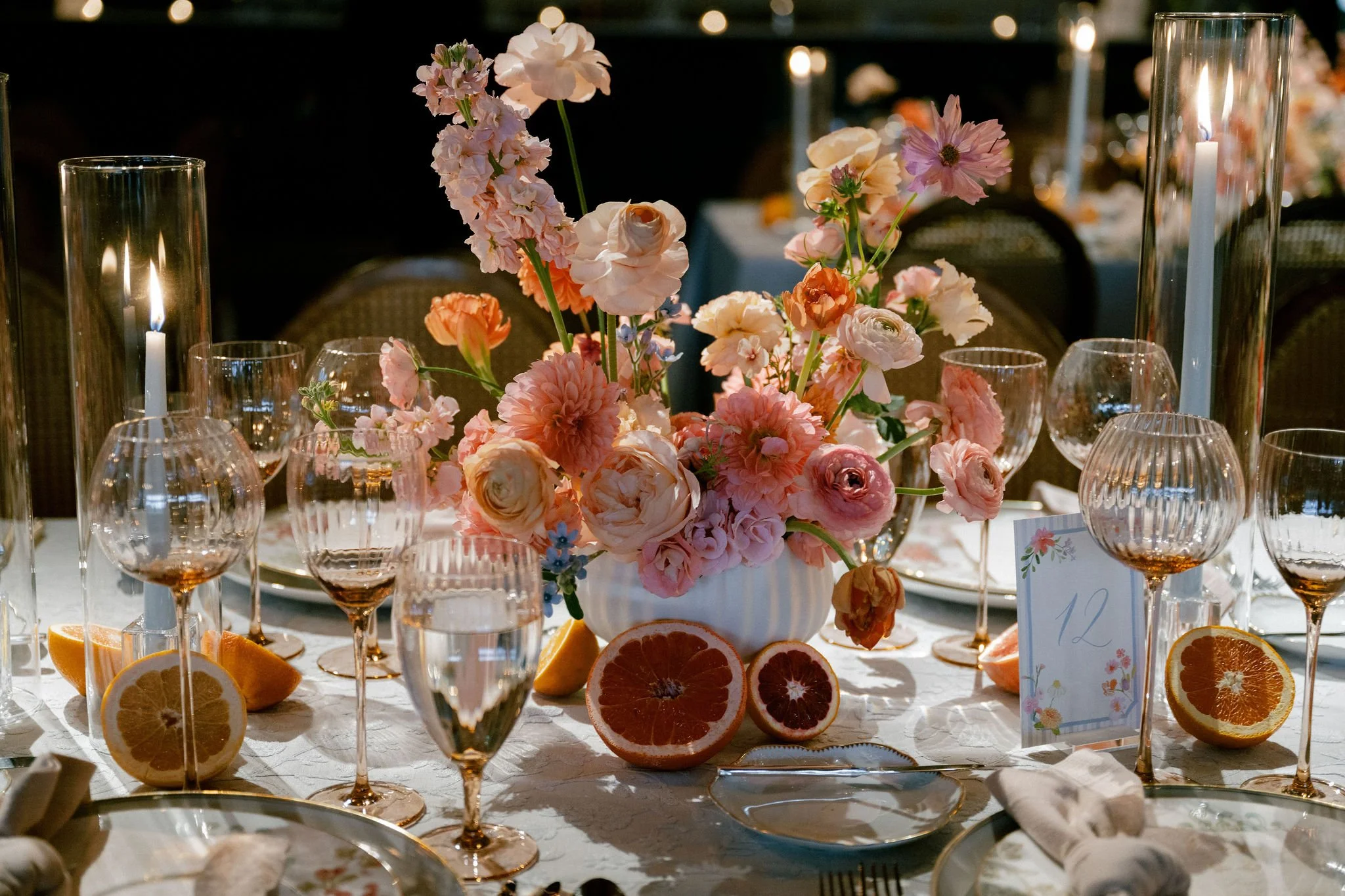 Tablescape at a Wedding Planned by Faith Ferguson Productions