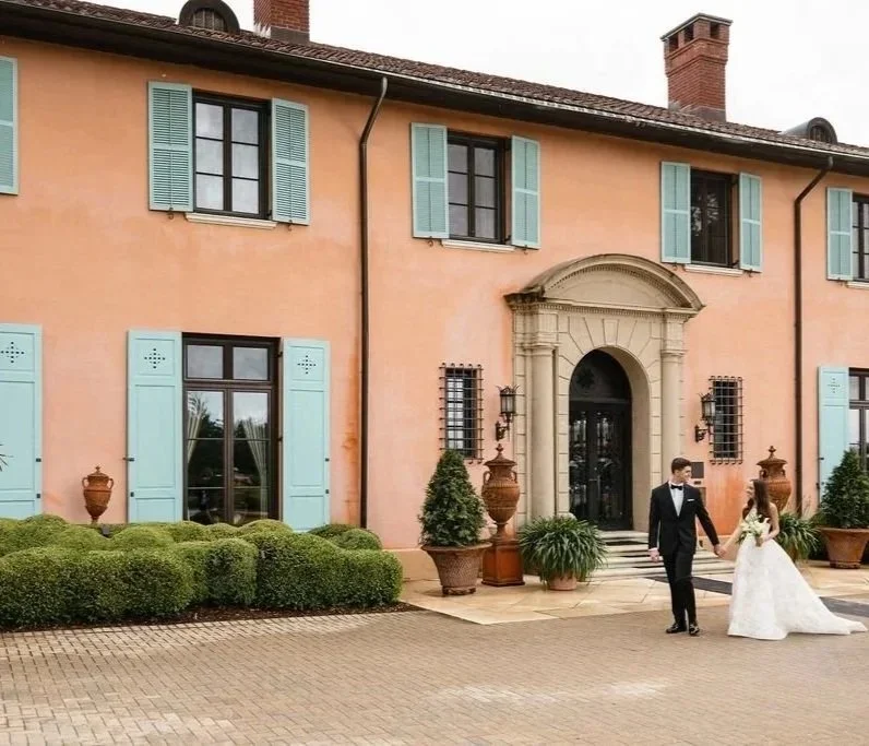 Bride and Groom Outdoors at Glenmere Mansion at a Luxury Wedding Planned by Faith Ferguson Productions