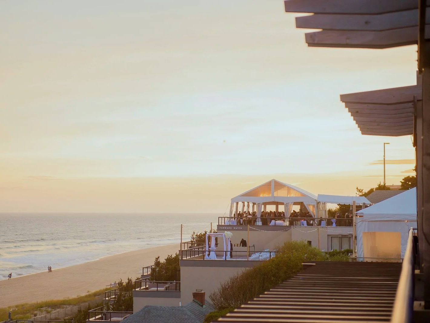 Wide Angle Photo of a Luxury Destination Wedding at Gurney's Resort in Montauk, NY Planned by Faith Ferguson Productions