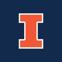 The University of Illinois logo with a large orange letter 'I' outlined in white on a navy blue background.