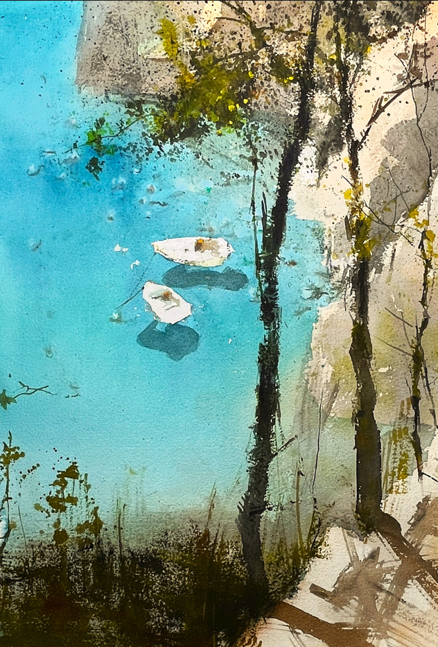 Two White Boats