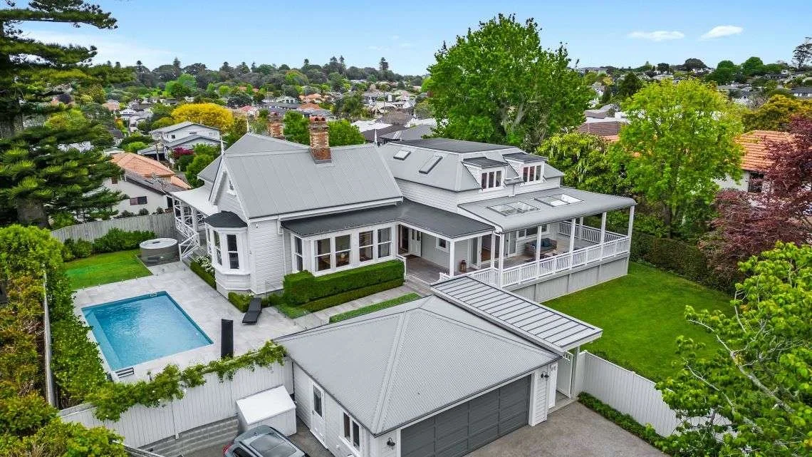 Aerial view of villa renovation