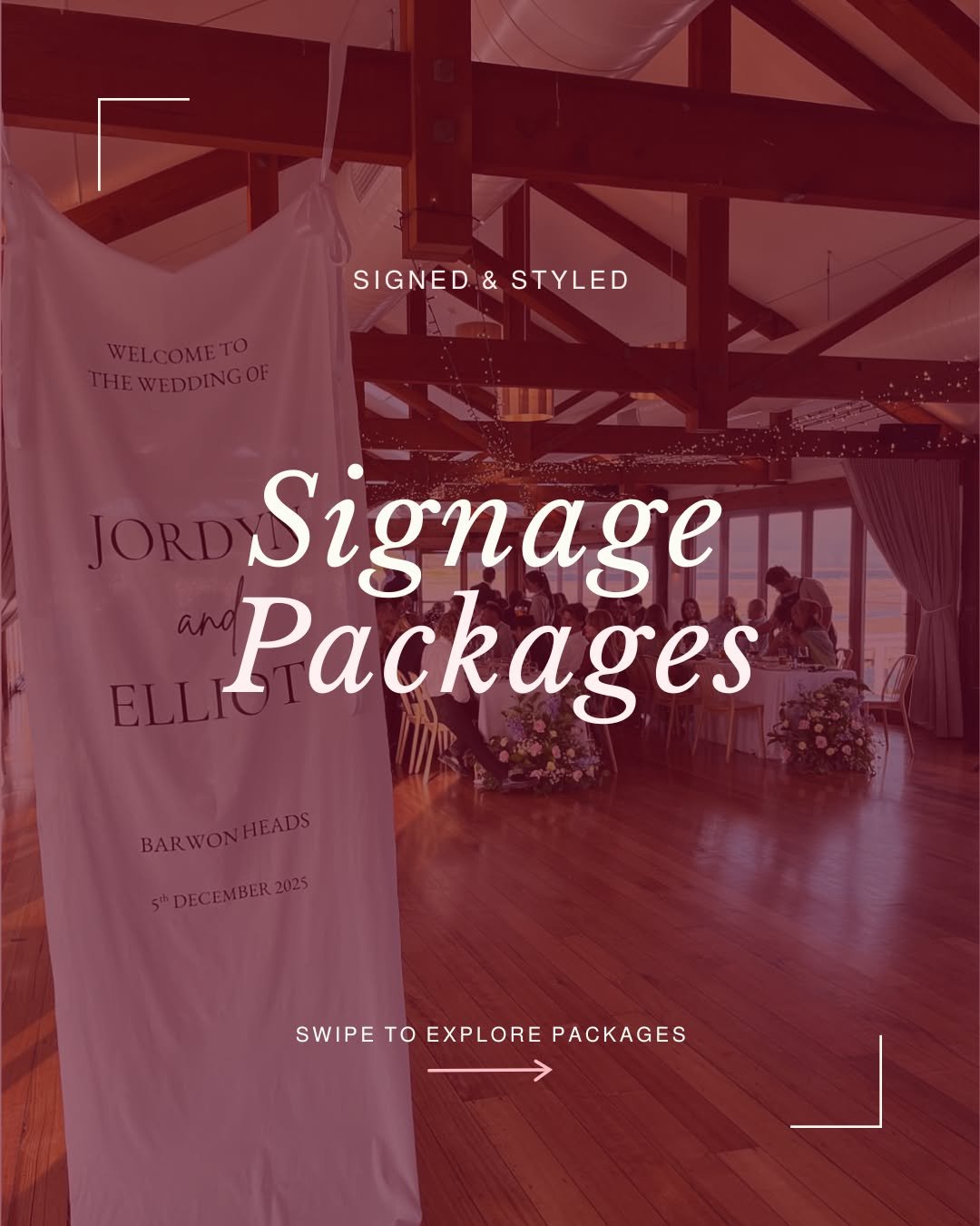 Introducing our signage packages, now open with introductory pricing 🤍

Swipe through to explore the full range, from the essentials to everything you could need.

This pricing is available for a limited time only, reserved for our 2026/2027 couples