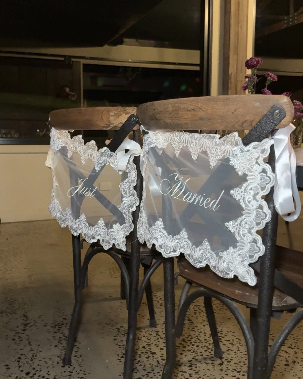 Sophia Chair "Just Married" Signs