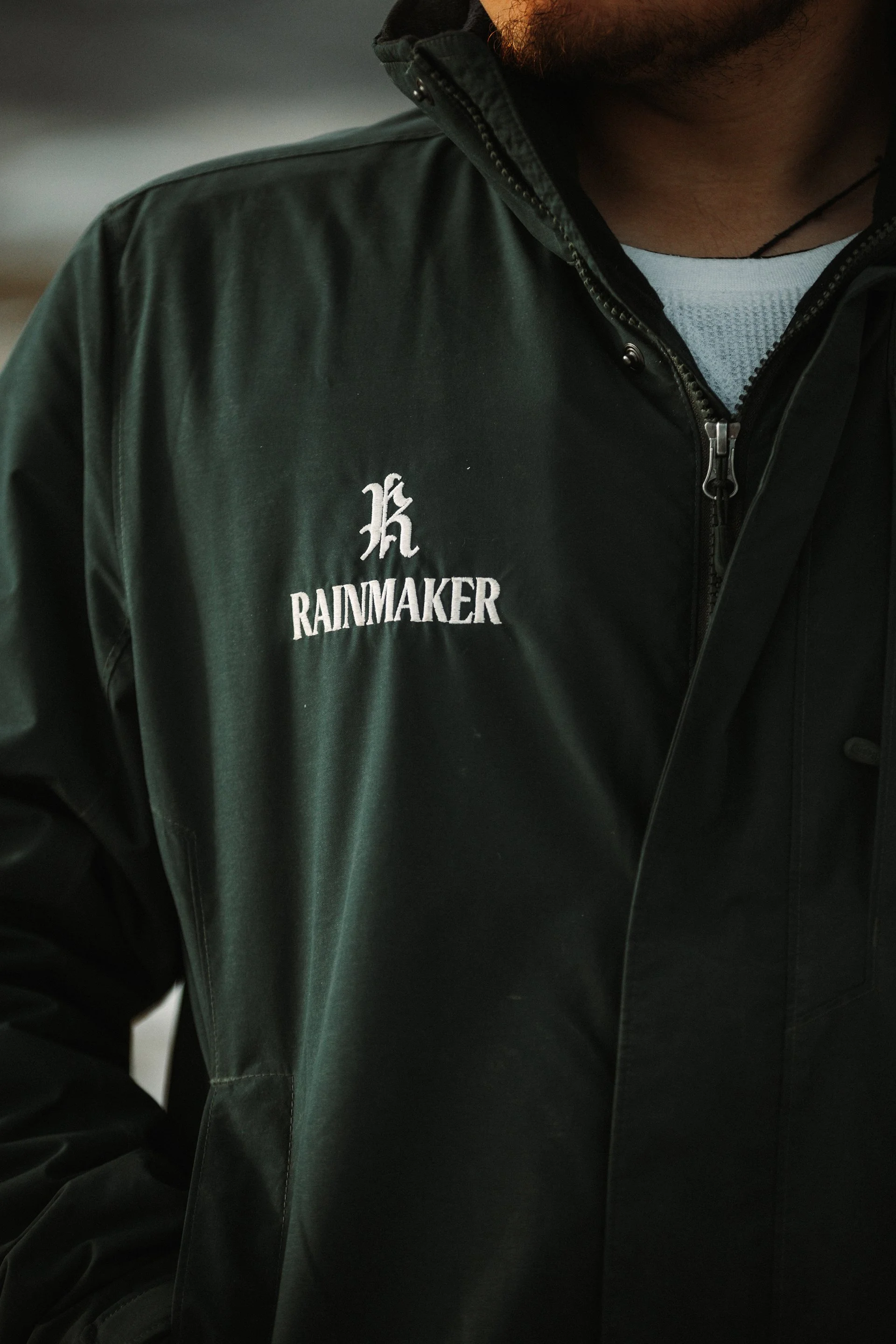 Rainmaker logo displayed on drone pilot jacket.
PC: Nicholas Abegg-Guzman