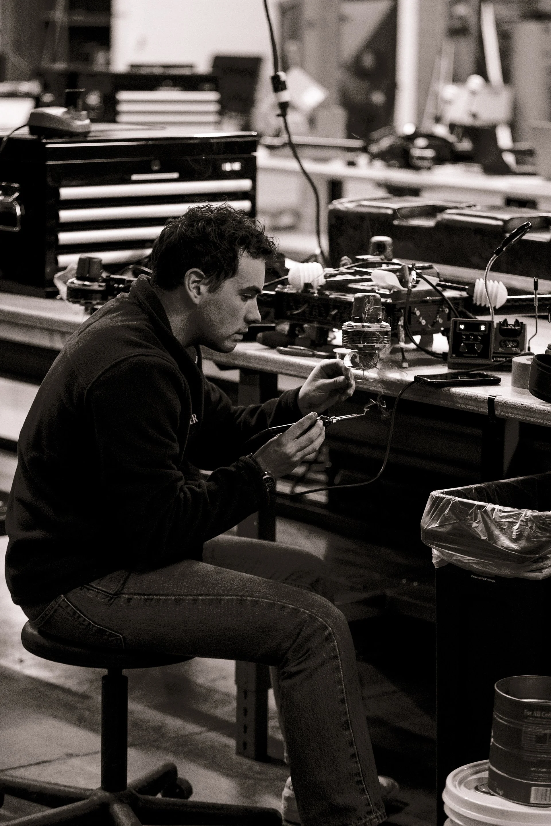 Rainmaker engineer soldering wire on drone motor.
PC: Nicholas Abegg-Guzman