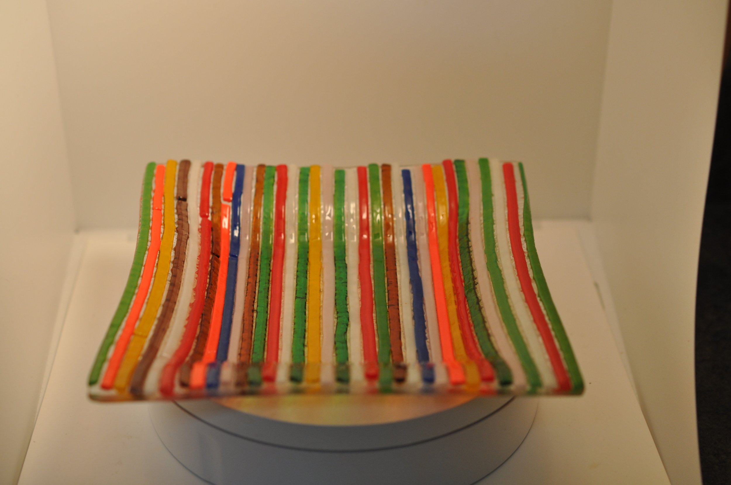 Rainbow striped dish