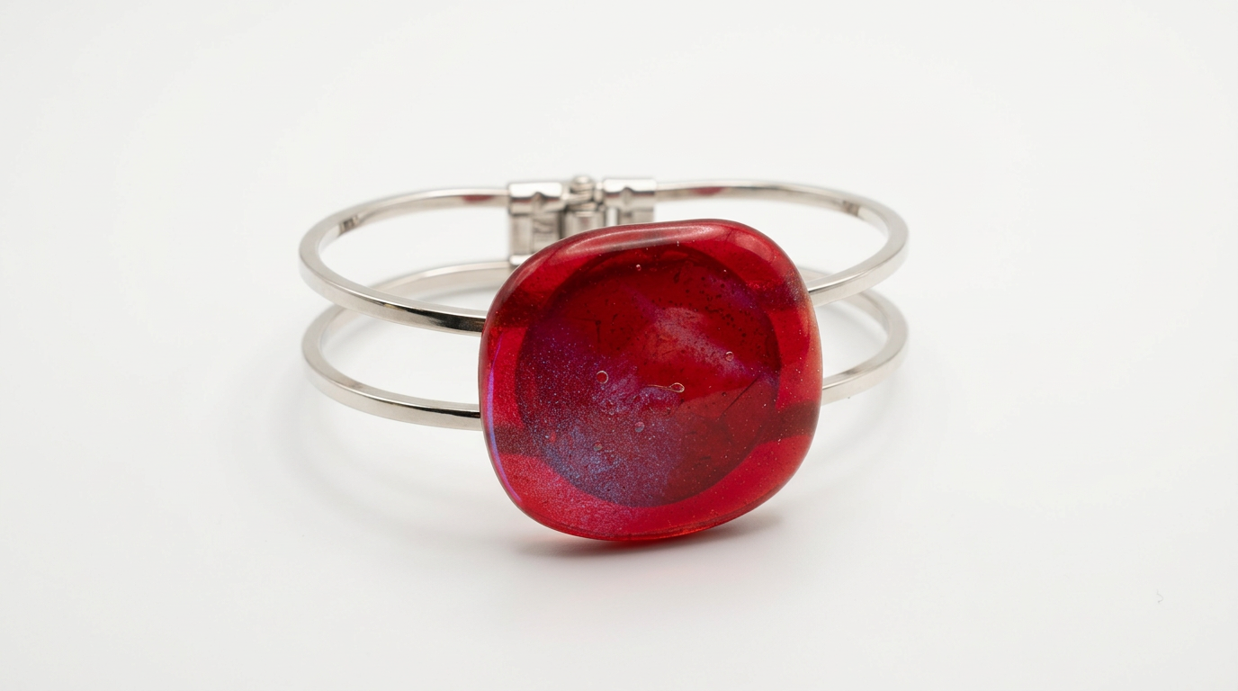 Red and Pink Dichroic Cuff Bracelet