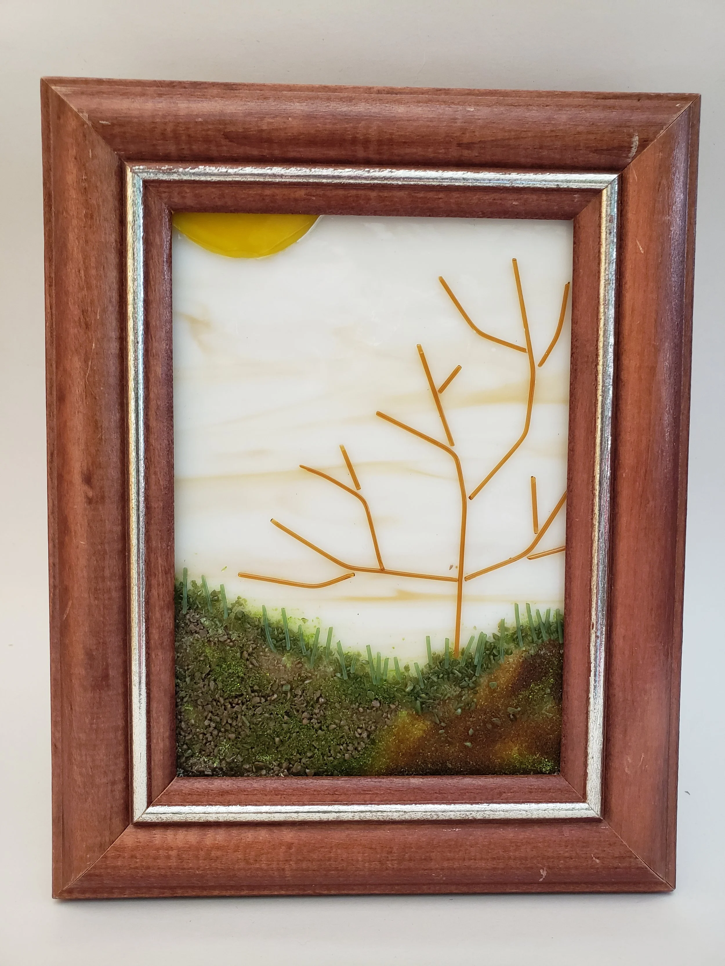 The Naked Tree - Fused Glass Framed Wall Art