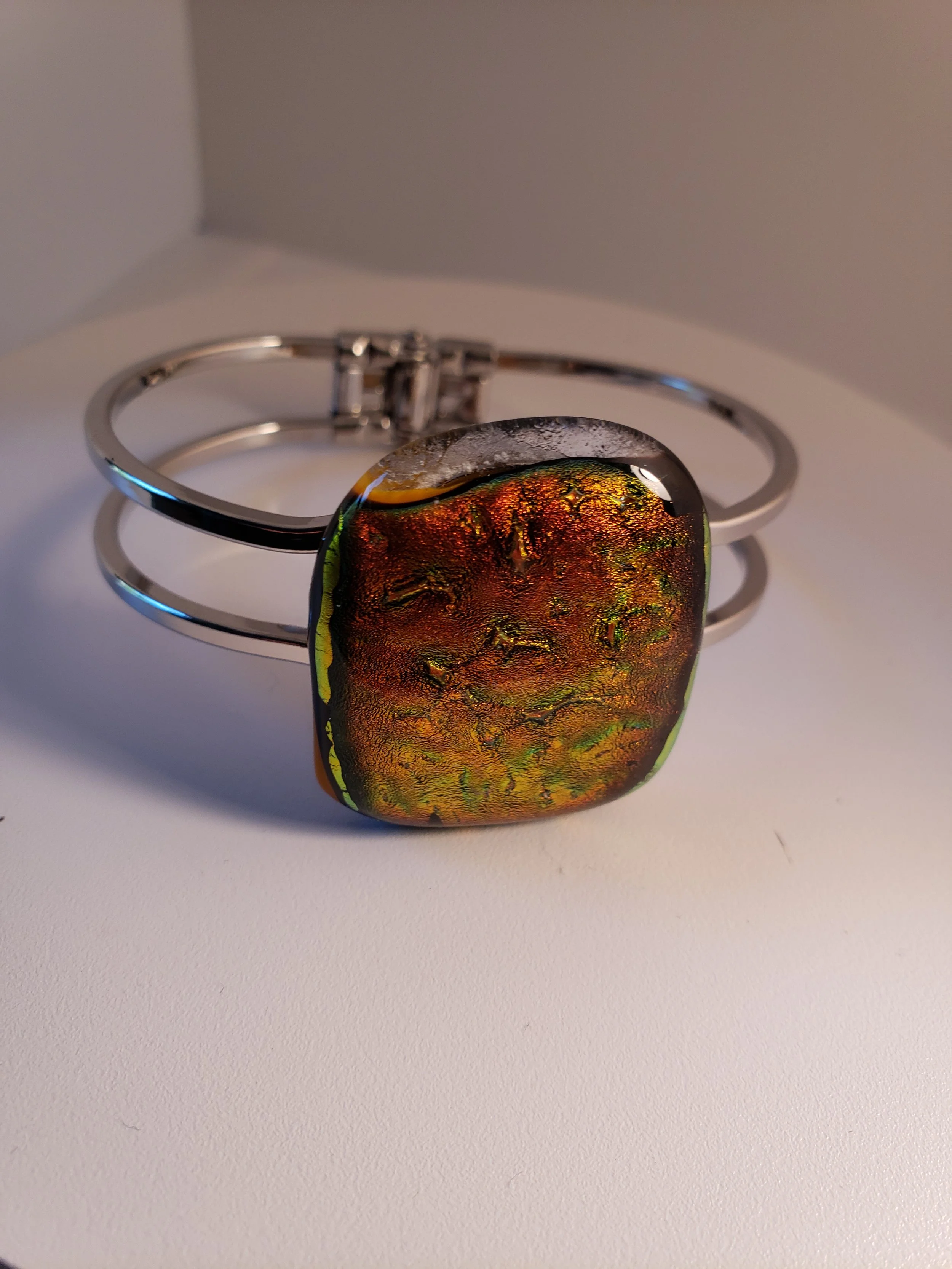 Gold Dichroic Cuff Bracelet