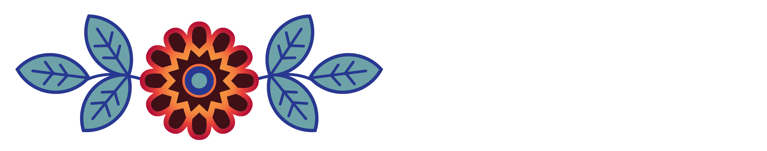 The International Indigenous Music Summit logo features an illustrated flower with 12 petals and three leaves on each side. It is inspired by the traditional Anishinaabe Woodland art style.