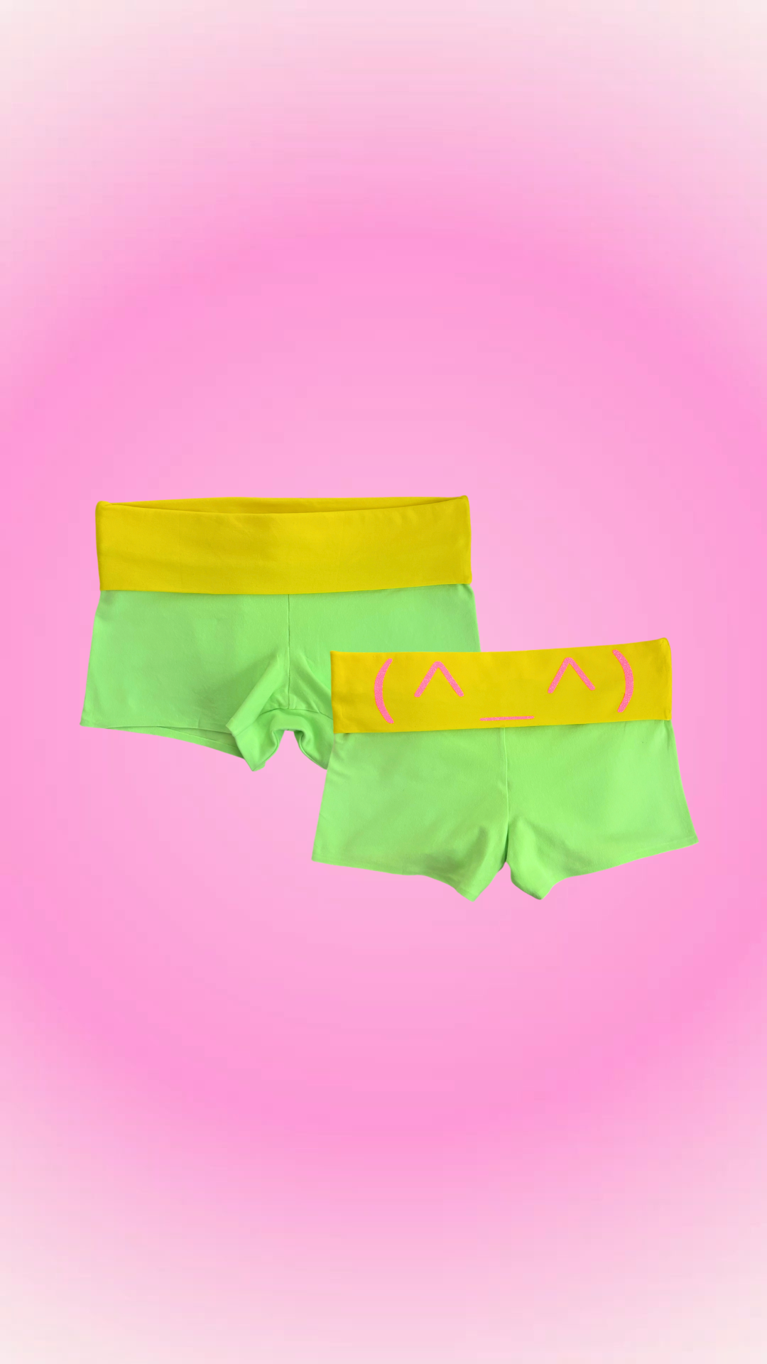 'logging off' mini micro foldover shorts