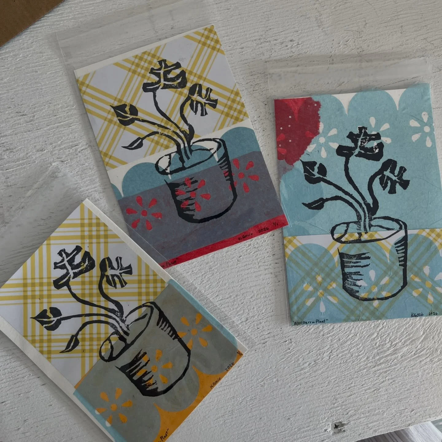 Just a few of the #oneofakindpieces I took down to @staticonouachita today.
- Art like prints &amp; collages, or a combo of the two
- Hand painted or printed designs on shirts
- Tiny weavings
These goods and more are available now! And don&rsquo;t fo
