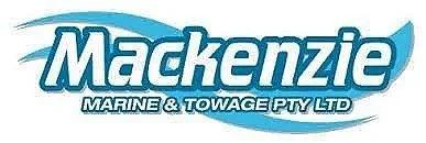 Logo of Mackenzie Marine & Towage Pty Ltd with blue and white text
