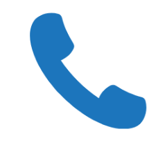 Icon of a blue telephone receiver with a black background