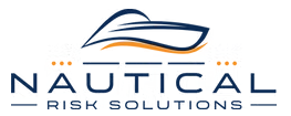 Logo for Nautical Risk Solutions, featuring a stylized boat graphic above the company name.