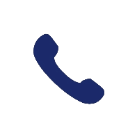 Graphic of a blue telephone handset icon.